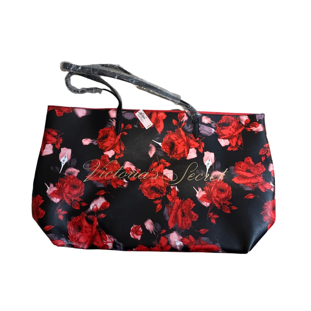 Victoria's Secret Red Floral Tote Bag NWT - Picture 2 of 4